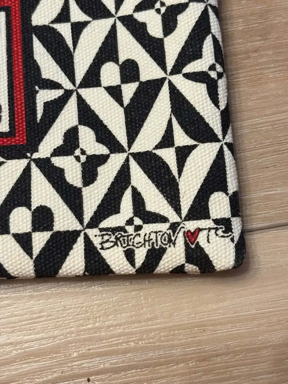 Brighton Love Cotton Canvas Cosmetic Pouch Makeup Bag